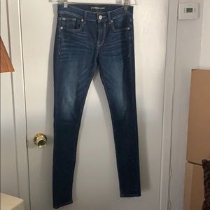 Dark blue jean leggings